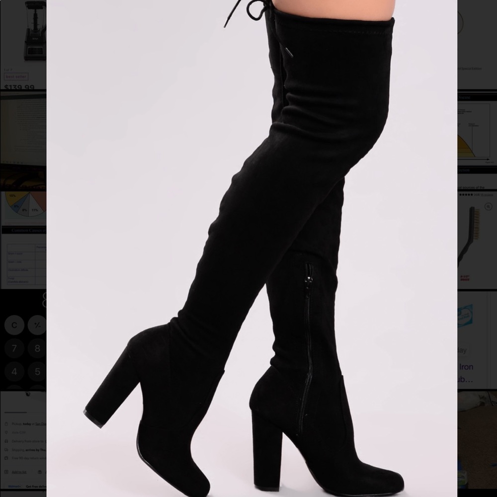 Knee High Velvet Boots